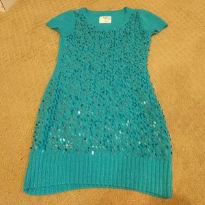Sparkly Blue Sweater Dress/Long Top